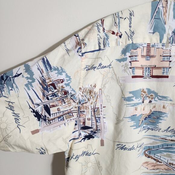 Bluewater wear short sleeve button front Hawaiian car print shirt men's size 2X - Picture 9 of 14